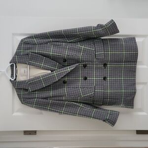 Wilfred Aritzia Margaux Plaid Double Breasted Blazer size 8 plaid